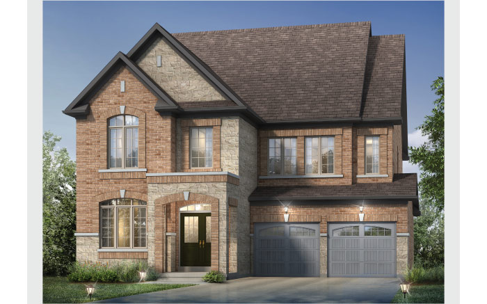 The Juliet | Elevation 2c Lot #163  |  45’  |  3,600 sq. ft.  |    Closing: 30-90 days 5 Bedrooms with Main Floor Library Click To View Floorplan