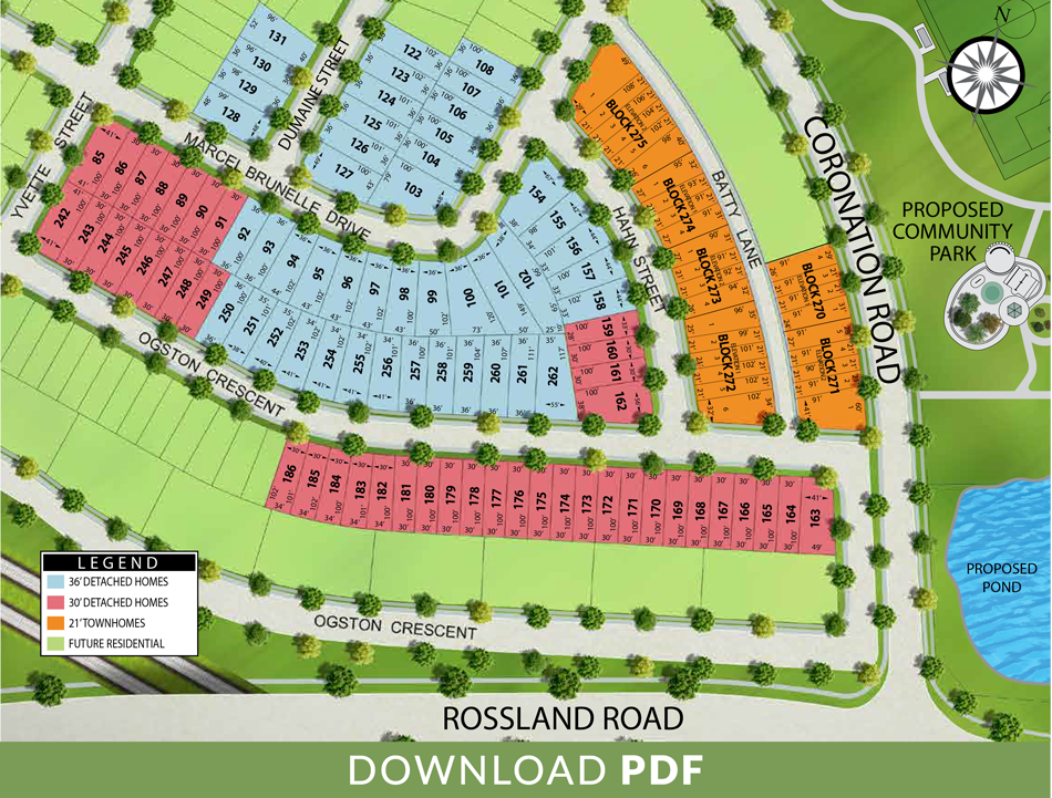 Paradise Developments Whitby Meadows And Park Vista Siteplan